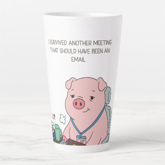 Tasse Latte I Survived Another Meeting (Devant)