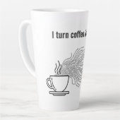 Tasse Latte I Turn Coffee Into Code - Funny Programmer Quote (Angle gauche)