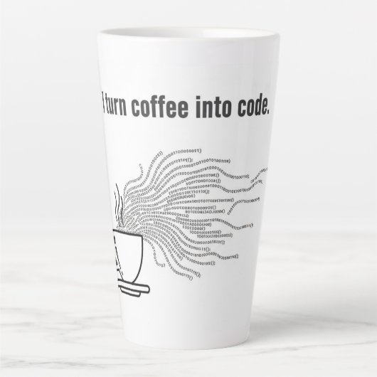 Tasse Latte I Turn Coffee Into Code - Funny Programmer Quote (Devant)