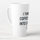 Tasse Latte I Turn Coffee Into Code - Funny Programmer Quote (Angle gauche)