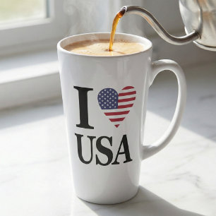 TASSE LATTE "I ❤️ USA"