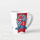 Tasse Latte Ian nom signifie knight wolf crest lettre I (Angle droit)