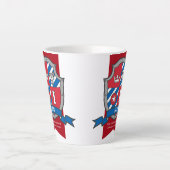 Tasse Latte Ian nom signifie knight wolf crest lettre I (Devant)