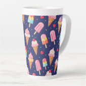Tasse Latte Ice cream, popsicles and cherries pattern (Angle droit)