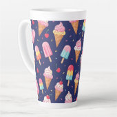 Tasse Latte Ice cream, popsicles and cherries pattern (Angle gauche)