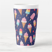 Tasse Latte Ice cream, popsicles and cherries pattern (Devant)