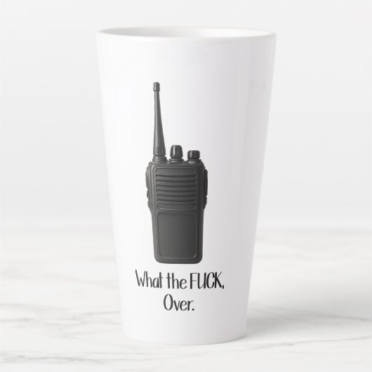 Tasse Latte Icône Fu*k Sur L'Icône Drôle Walkie Talkie (Devant)