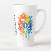 Tasse Latte Icônes de réseau social (Droite)