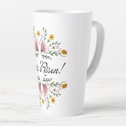 Tasse Latte Il est ressuscité Pâques (Angle droit)