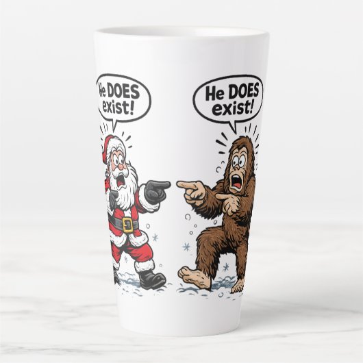 Tasse Latte Il existe! Santa & Bigfoot (Devant)