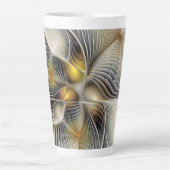 Tasse Latte Illusion d'optique abstrait 3D fractal avec profon (Devant)