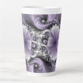 Tasse Latte Illusion Lilac Abstrait Floral Fractal Art Imagina (Devant)