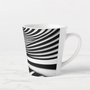 Tasse Latte Illusion spirale noir et blanc hypnotique
