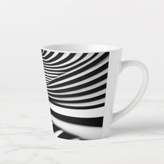 Tasse Latte Illusion spirale noir et blanc hypnotique (Droite)