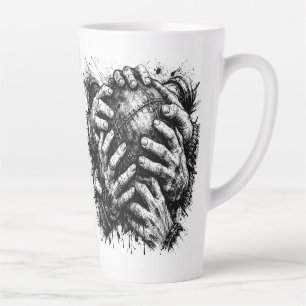Tasse Latte Illustration à l'encre d'art sombre des Orcades –