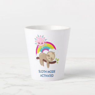 Tasse Latte Illustration amusante activée en mode fentes