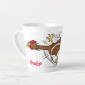 Tasse Latte Illustration amusante de poulet cool (Angle gauche)