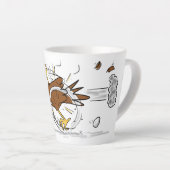 Tasse Latte Illustration amusante de poulet cool (Angle droit)