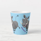 Tasse Latte Illustration amusante d'un cochon de phacochère af (Devant)