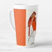 Tasse Latte Illustration Cardinal Bird (Angle gauche)