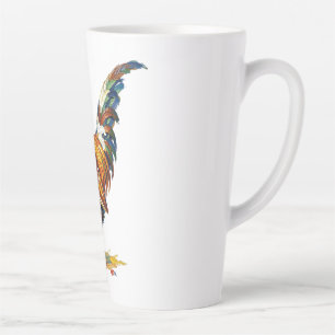 Tasse Latte Illustration colorée et vibrante d'un coq