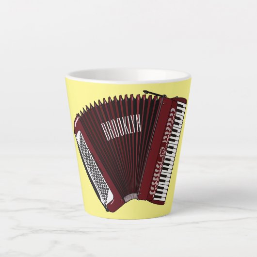 Tasse Latte Illustration d'accordion (Devant)