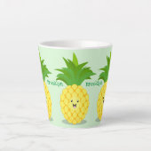 Tasse Latte Illustration d'ananas mignon (Devant)