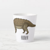 Tasse Latte Illustration d'Ankylosaurus (Devant)