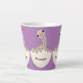 Tasse Latte Illustration d'autruche pour bébé à couver mignon (Devant)