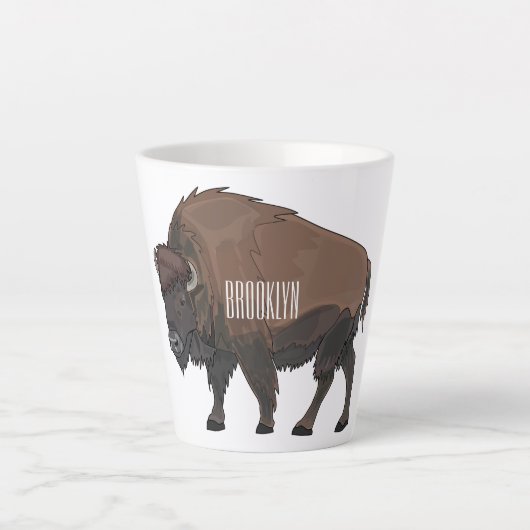 Tasse Latte Illustration de bison (Devant)