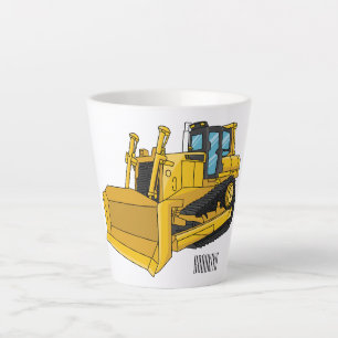 Tasse Latte Illustration de bulldozer animé