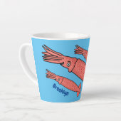 Tasse Latte Illustration de calamar rose (Angle gauche)