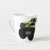 Tasse Latte Illustration de camion monstre (Angle gauche)