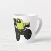 Tasse Latte Illustration de camion monstre (Angle droit)