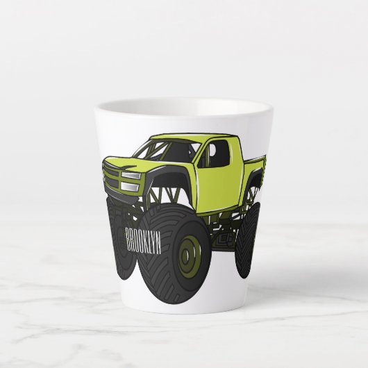 Tasse Latte Illustration de camion monstre (Devant)