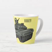 Tasse Latte Illustration de caricature de réservoir (Angle droit)