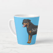 Tasse Latte Illustration de chien Rottweiler (Angle gauche)