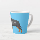 Tasse Latte Illustration de chien Rottweiler (Angle droit)