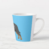 Tasse Latte Illustration de chien Rottweiler (Droite)