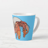 Tasse Latte illustration de crabe solitaire de dessin animé (Angle droit)
