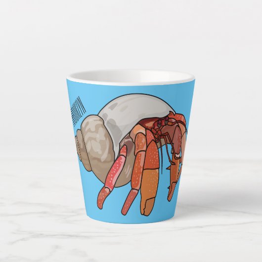 Tasse Latte illustration de crabe solitaire de dessin animé (Devant)