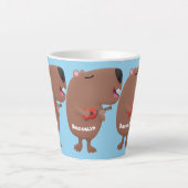 Tasse Latte Illustration de dessin animé de capybara ukulele (Devant)
