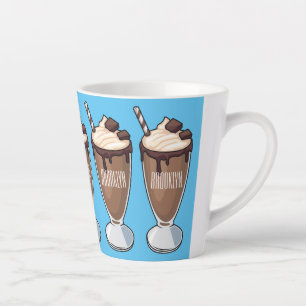 Tasse Latte Illustration de dessin animé de milkshake au choco