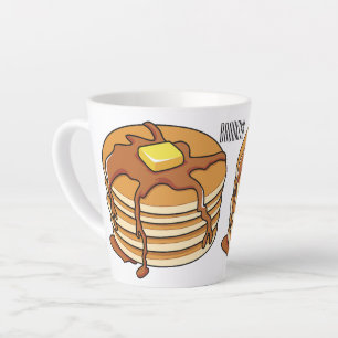 Tasse Latte Illustration de dessin animé de Pancake