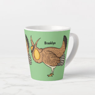 Tasse Latte Illustration de dessin animé de tétras des prairie