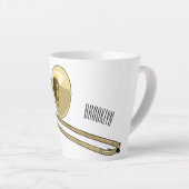 Tasse Latte Illustration de dessin animé de Trombone (Angle droit)