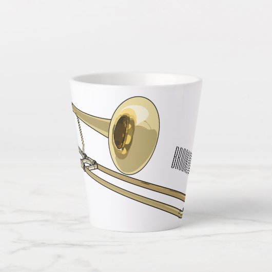 Tasse Latte Illustration de dessin animé de Trombone (Devant)