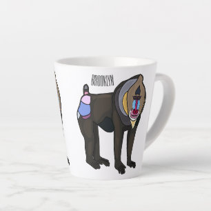 Tasse Latte Illustration de dessin animé Mandrill