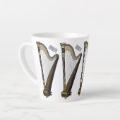 Tasse Latte Illustration de dessin animé sur la harpe (Angle gauche)