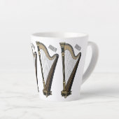 Tasse Latte Illustration de dessin animé sur la harpe (Angle droit)